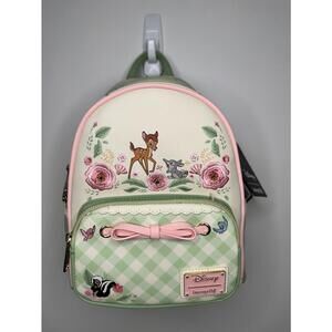 NWT Loungefly Disney Bambi Springtime Gingham Mini Backpack